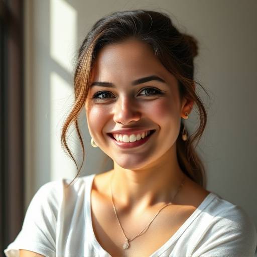 Foto de Fernanda Santos sorrindo